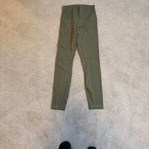 Olive Green 25 inch Lululemon align ribbed leggings. Worn twice